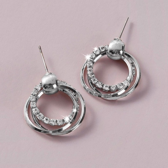 GlitzBlitz Boutique Jewelry - Any 2/$20! Silver Triple CZ Ring Stud Earrings